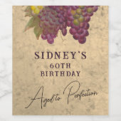 完熟したワインのようなエレガンス 60歳の誕生日 ワインラベル (シングルラベル)