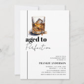 完熟した大人のお祝いウィスキー誕生日パーティー 招待状 (正面)