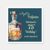完熟した男の75歳のウイスキーの誕生日 スタンダードカクテルナプキン (正面)