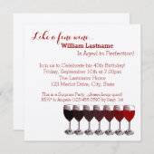 完熟した赤ワインの誕生日 招待状 (正面/裏面)