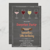 完熟にまで熟成させたチョークボードワインの招待状 招待状 (正面/裏面)