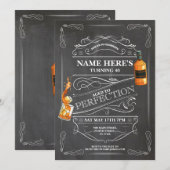 完熟のウィスキー 誕生日 60歳 男性 チョーク 招待状 (正面/裏面)