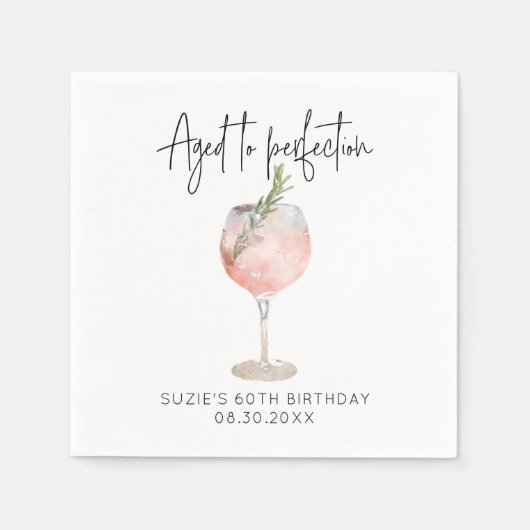 完熟パーソナライズされた誕生日 スタンダードカクテルナプキン (正面)