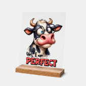 完璧おもしろいな牛棒芸術 アクリルサイン (傾斜)
