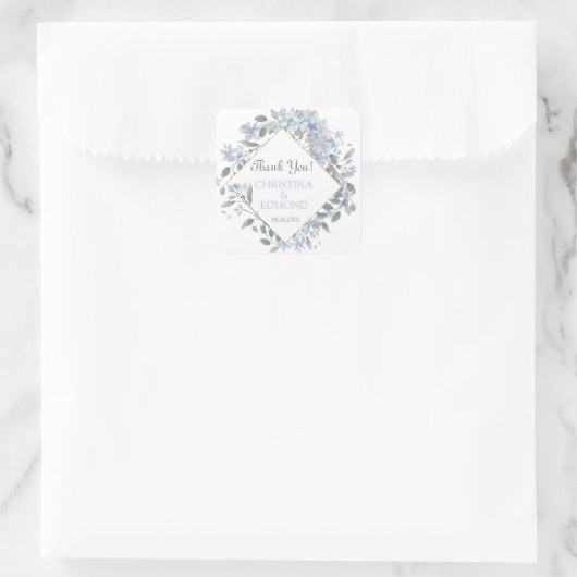 完璧かわいらしなラベ結婚ンダーありがとう スクエアシール (バッグ)