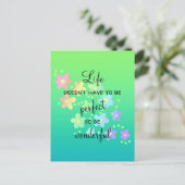 完璧でなくても人生は素晴らしい レインボーポストカード ポストカード (スタンド正面)