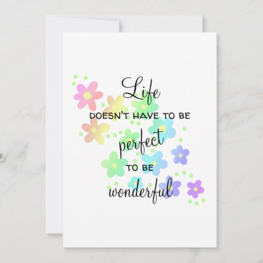 完璧でなくても素晴らしい人生のグリーティングカード (正面)
