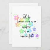 完璧でなくても素晴らしい人生のグリーティングカード (正面/裏面)