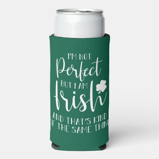 完璧ではないがアイルランド人だ |St patricks day引用文 スリム缶クーラー (Seltzer正面)