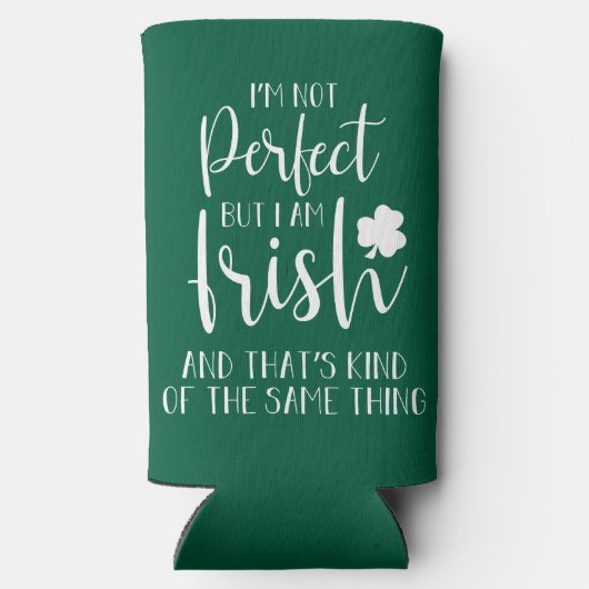 完璧ではないがアイルランド人だ |St patricks day引用文 スリム缶クーラー (裏面)