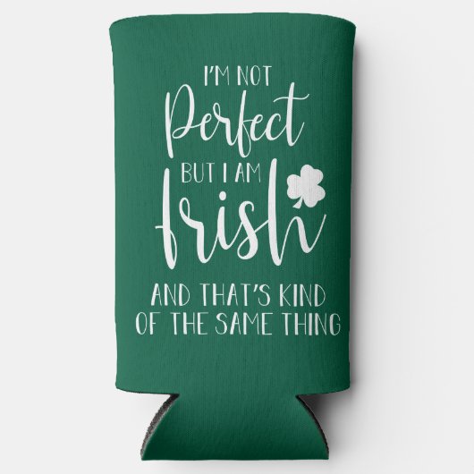 完璧ではないがアイルランド人だ |St patricks day引用文 スリム缶クーラー (正面)