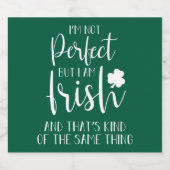 完璧ではないがアイルランド人だ |St patricks day引用文 ビールラベル (シングルラベル)