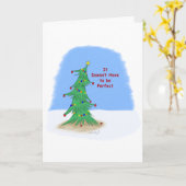 完璧ではないクリスマスツリー飾カード カード (黄色い花)