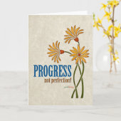 完璧ではなく進歩！(回復引用文) カード (黄色い花)