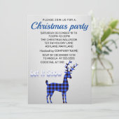 完璧でエレガントなシルバーブルーの輝きのクリスマス 招待状 (スタンド正面)