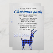 完璧でエレガントなシルバーブルーの輝きのクリスマス 招待状 (正面/裏面)