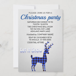 完璧でエレガントなシルバーブルーの輝きのクリスマス 招待状