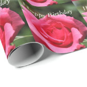 完璧で素敵な夏の熱いピンクのバラの花写真 ラッピングペーパー (ロールコーナー)