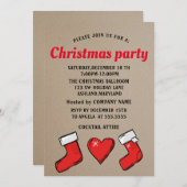 完璧で美しいクリスマスソックス 招待状 (正面/裏面)