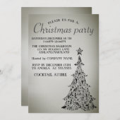 完璧で美しエレガントいクリスマスツリーを招待 招待状 (正面/裏面)