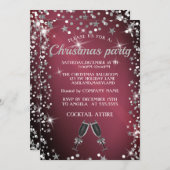 完璧で輝エレガントく美しいクリスマス 招待状 (正面/裏面)