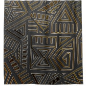 完璧なアフリカの男らし男性モチーフ シャワーカーテン (正面)