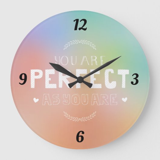 『完璧なア・ア・セルフ・ラブ』意味インスパイア彼女 ラージ壁時計 (正面)