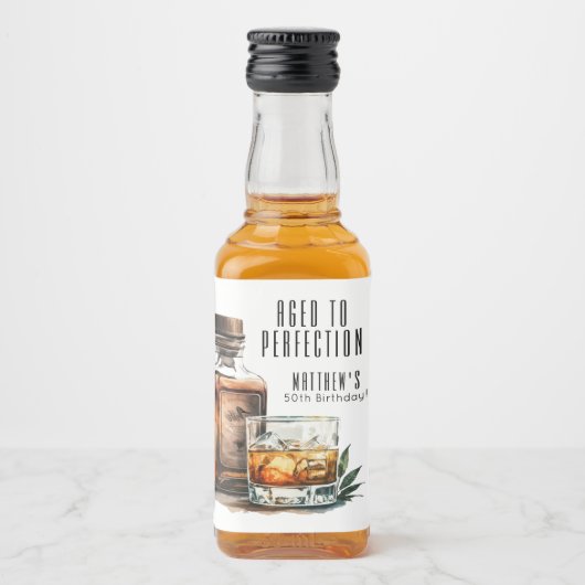 完璧なウィスキー男子の誕生日パーティーに熟成 リキュールボトルラベル (正面)