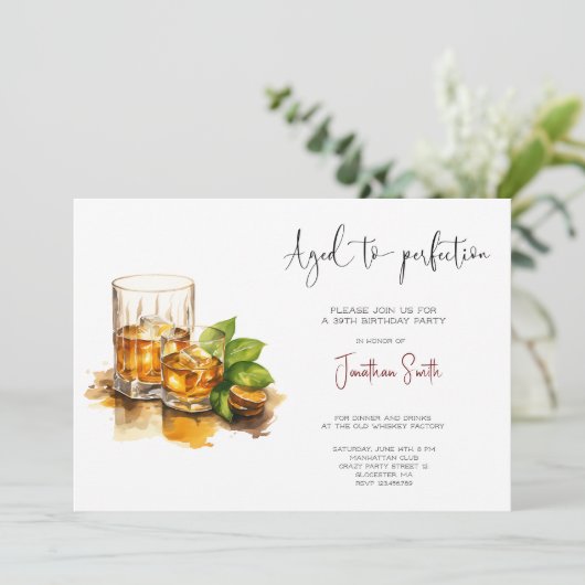 完璧なウイスキーの誕生日パーティーに熟成 招待状 (スタンド正面)