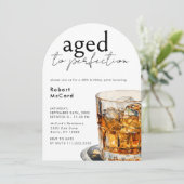 完璧なウイスキーの誕生日パーティーアーチに熟成 招待状 (スタンド正面)