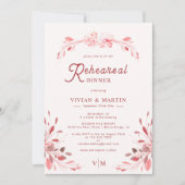 完璧なエレガント桜ピンクリハーサルディナー 招待状 (正面)