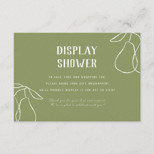 完璧なエレガントPearイラストレーションディスプレイシャワー エンクロージャーカード (正面)