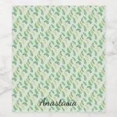 完璧なカッコいい緑色の葉 ワインラベル (シングルラベル)