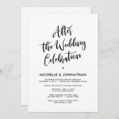 完璧なカリグラフィー結婚式の隠し結婚招待状 招待状 (正面/裏面)