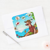 完璧なキャッチの夢:漁師の夜明け スクエアシール (封筒)