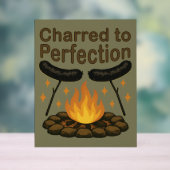 完璧なキャンプファイアおもしろいホットドッグにチャレッド アクリルサイン (ニュートラル)