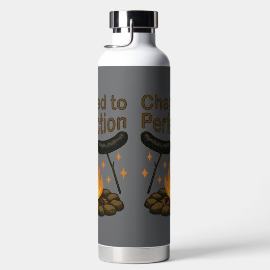 完璧なキャンプファイアおもしろいホットドッグにチャレッド ウォーターボトル (右面)