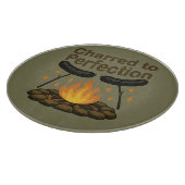 完璧なキャンプファイアおもしろいホットドッグにチャレッド カッティングボード (角)