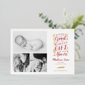 完璧なギフトフォイルのホリデーカード誕生のお知らせ 箔シーズンカード (立ち正面)