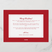 完璧なギフトフォイルのホリデーカード誕生のお知らせ 箔シーズンカード (裏面)