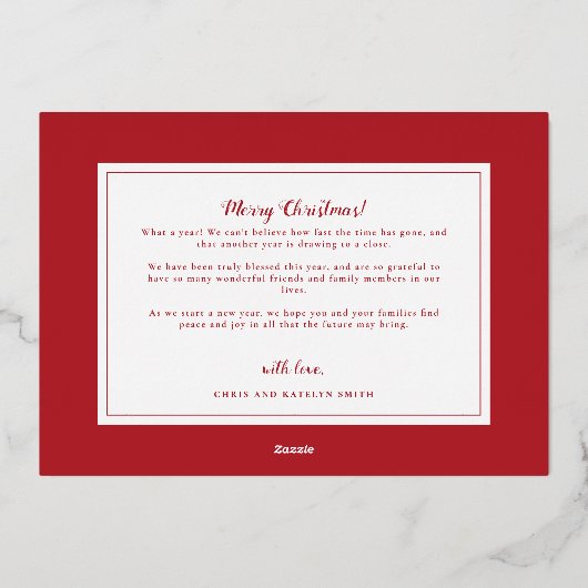 完璧なギフトフォイルのホリデーカード誕生のお知らせ 箔シーズンカード (裏面)