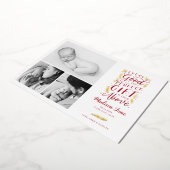 完璧なギフトフォイルのホリデーカード誕生のお知らせ 箔シーズンカード (回転した状態)