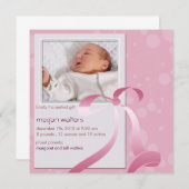 完璧なギフト – ベビーガールアナウンスメントカード 案内状 (正面/裏面)