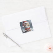 完璧なクリスマスを過ごす~ニャー^-^ スクエアシール (封筒)