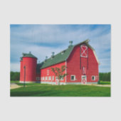 完璧なケーブル、写真パーフェクト赤い納屋とサイロ 薄葉紙 (正面)