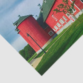 完璧なケーブル、写真パーフェクト赤い納屋とサイロ 薄葉紙 (詳細)