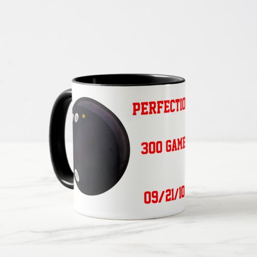 完璧なゲームスコアボーリング300ゲーム， マグカップ (正面左)