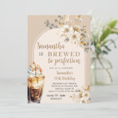 完璧なコーヒー誕生日に醸造されたフローラ 招待状 (スタンド正面)