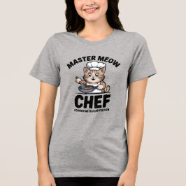 完璧なシェフ猫シャツ、面白い料理猫Tシャツ トライブレンドＴシャツ