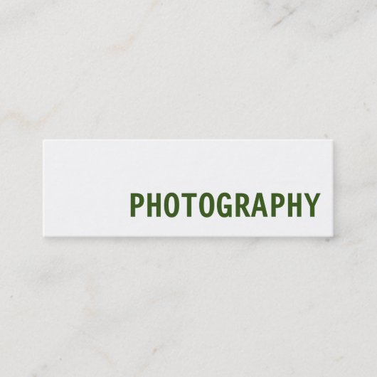 完璧なスリムグレーのホワイトグリーン写真家 スキニー名刺 (正面)